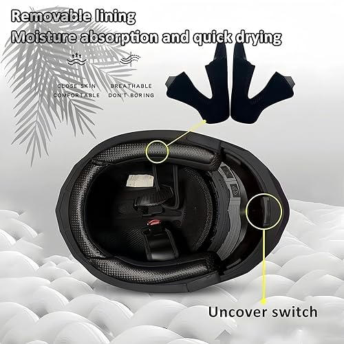 Miniatura 3 de Casco modular de motocicleta con Bluetooth, casco de motocicleta con Bluetooth, aprobado por DOTECE, casco frontal abatible, doble visera antivaho,