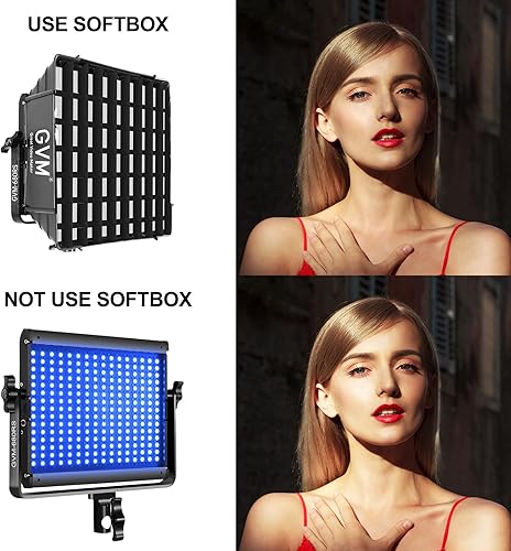 Miniatura 6 de GVM - Luz de video LED RGB con kits de iluminación, panel de luz LED 680RS 50W con control Bluetooth, 2 paquetes de iluminación de fotografía para