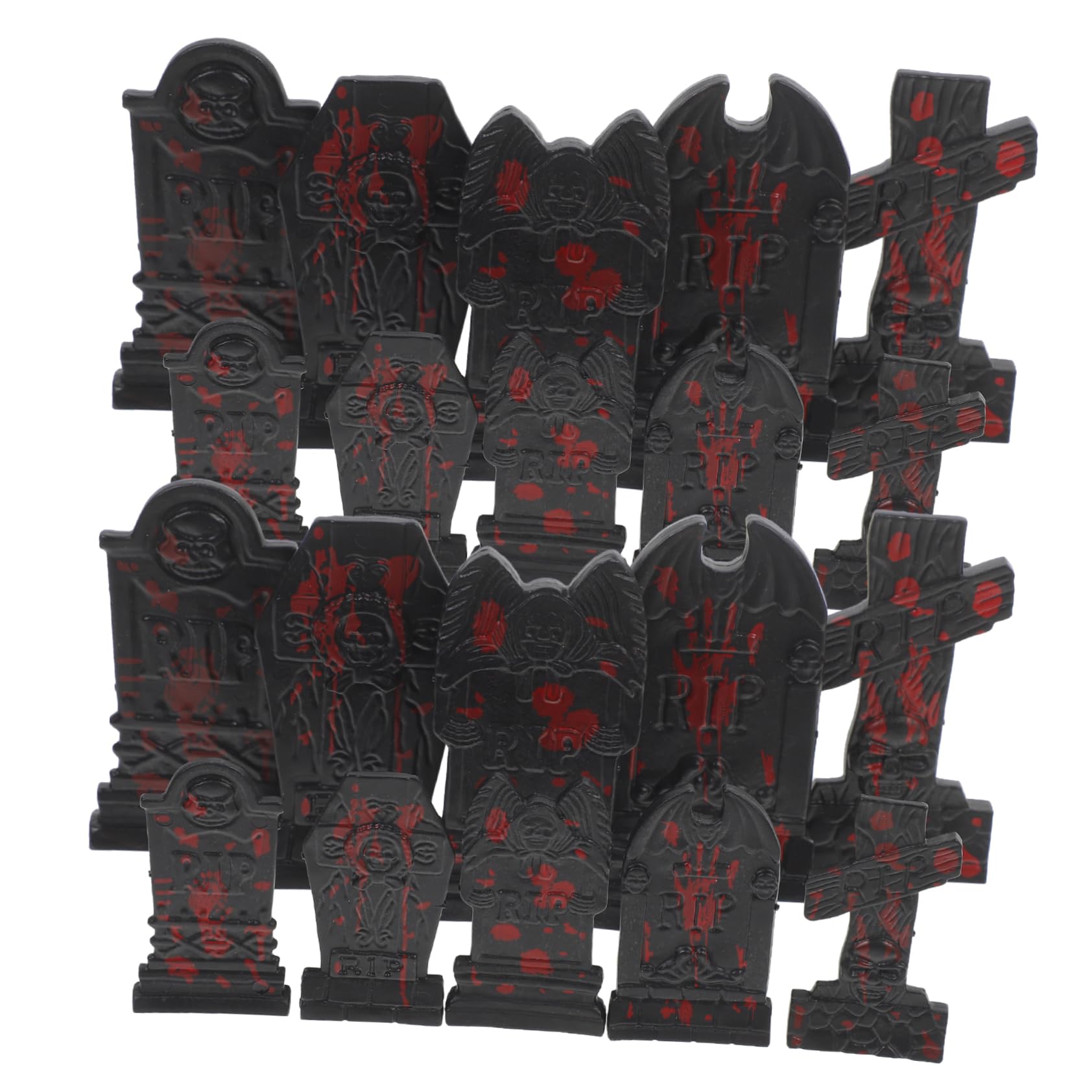 Alasum 100 szt. czaszka nagrobek dekoracja na Halloween nagrobek mini nagrobki Halloween nagrobek model nagrobki Halloween nagrobek dekoracja impreza nadmuchiwane tworzywo sztuczne