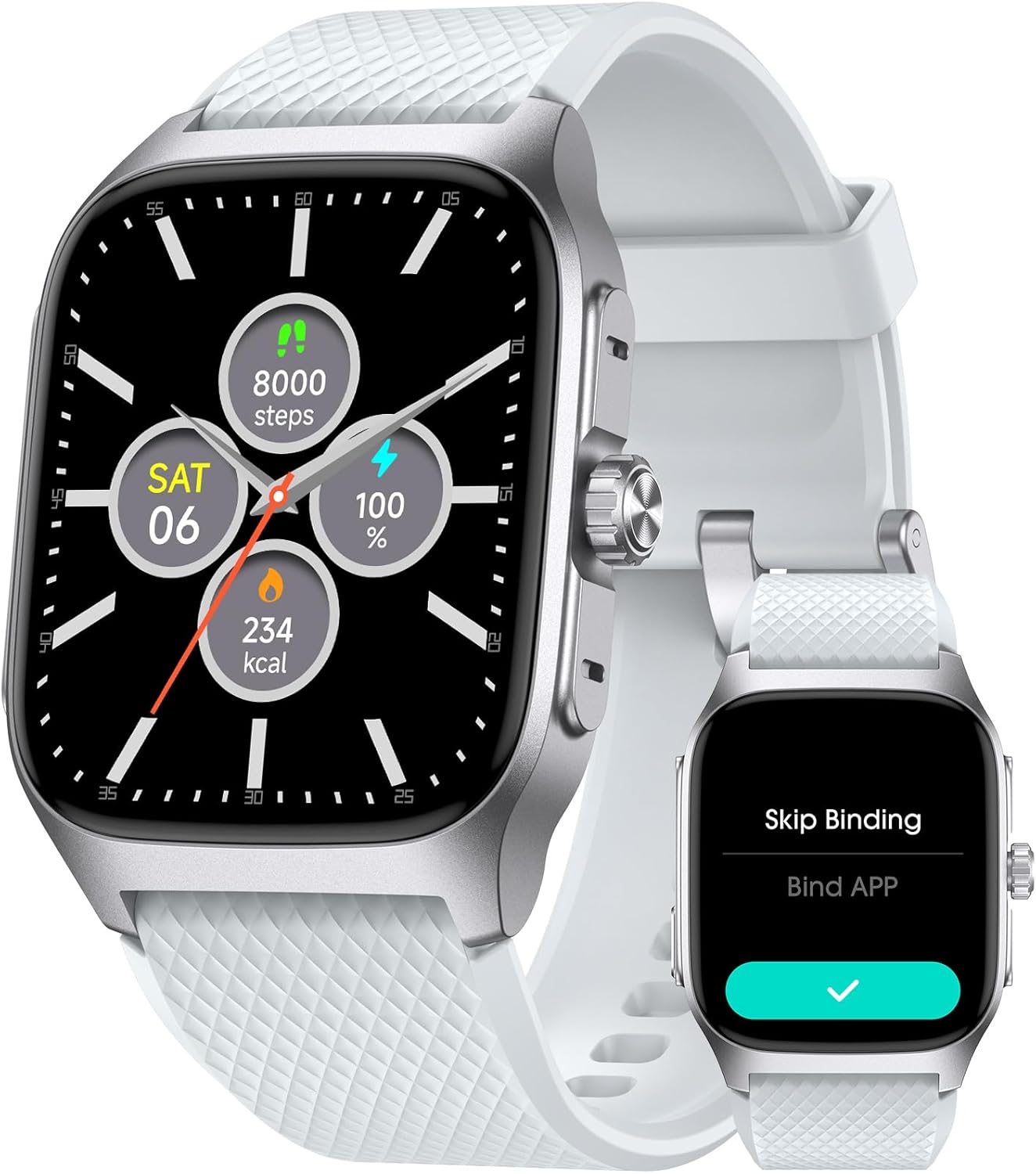 Smart Watch Classic Style for Men, Metal Watch, 14 Days Battery Heart Rate Step Tracker No App/Phone Required, 10 Meters Waterproof, Bluetooth Call(Answer/Dial Calls), 1.85'' AMOLED Display Grey