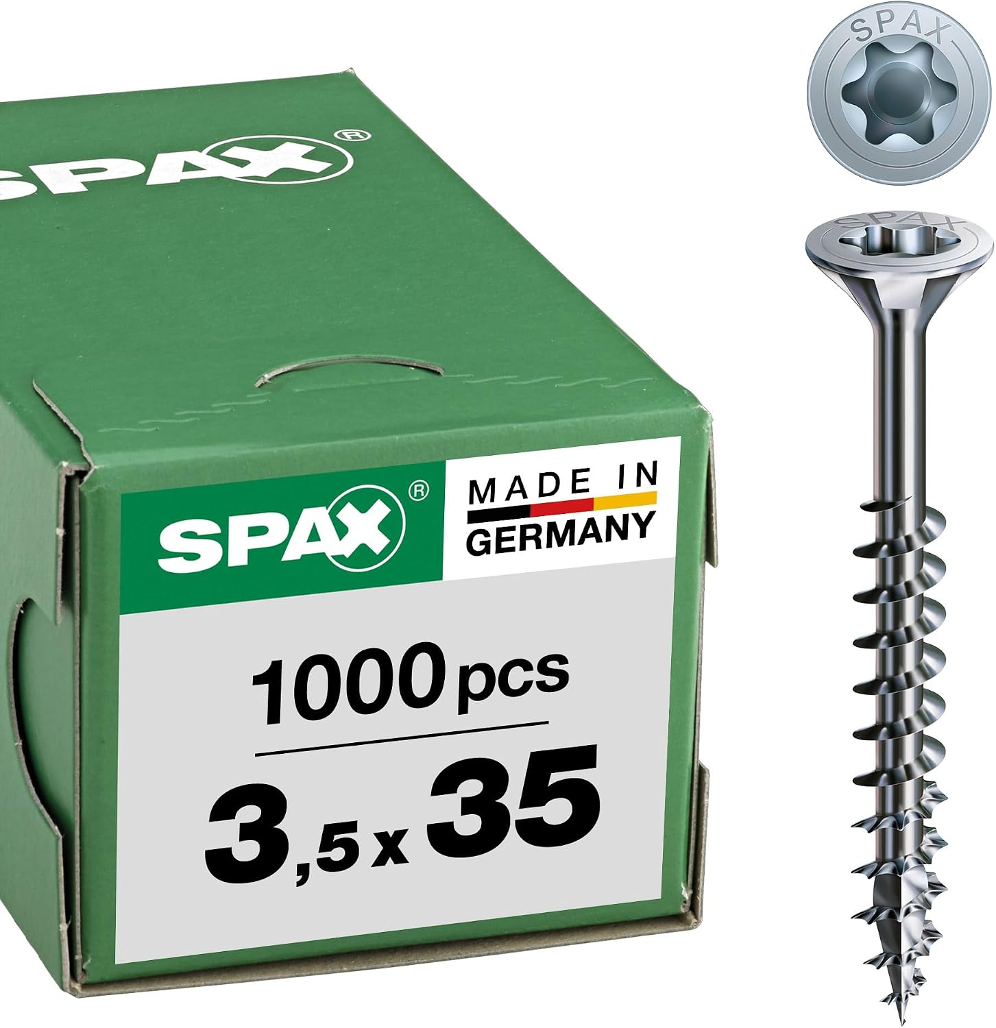 Spax – Universal Screw 3/Blank Galvanised Partially Threaded, Countersunk T-Star Plus 4Cut, A2J – 0191010350303, 191010400503