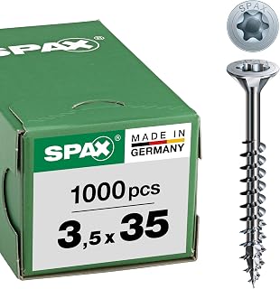 SPAX Universalschraube, 3,5 x 35 mm, 1000 Stück, Teilgewinde, Senkkopf, T-STAR plus T20, 4CUT, WIROX - 0191010350355