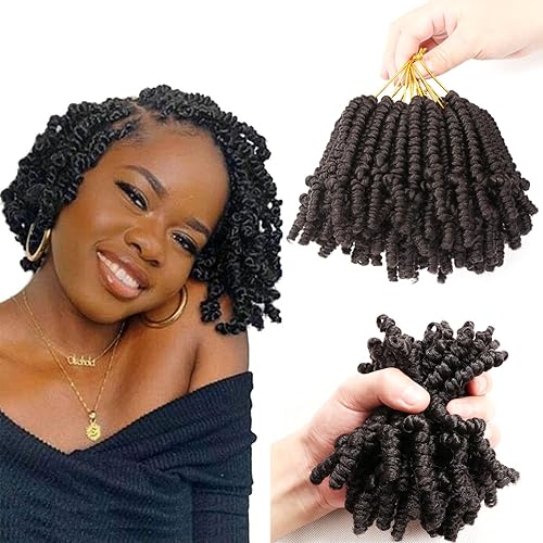 8 Packs Short BOB Spring Twist Crochet Hair 4Inch Pretwisted