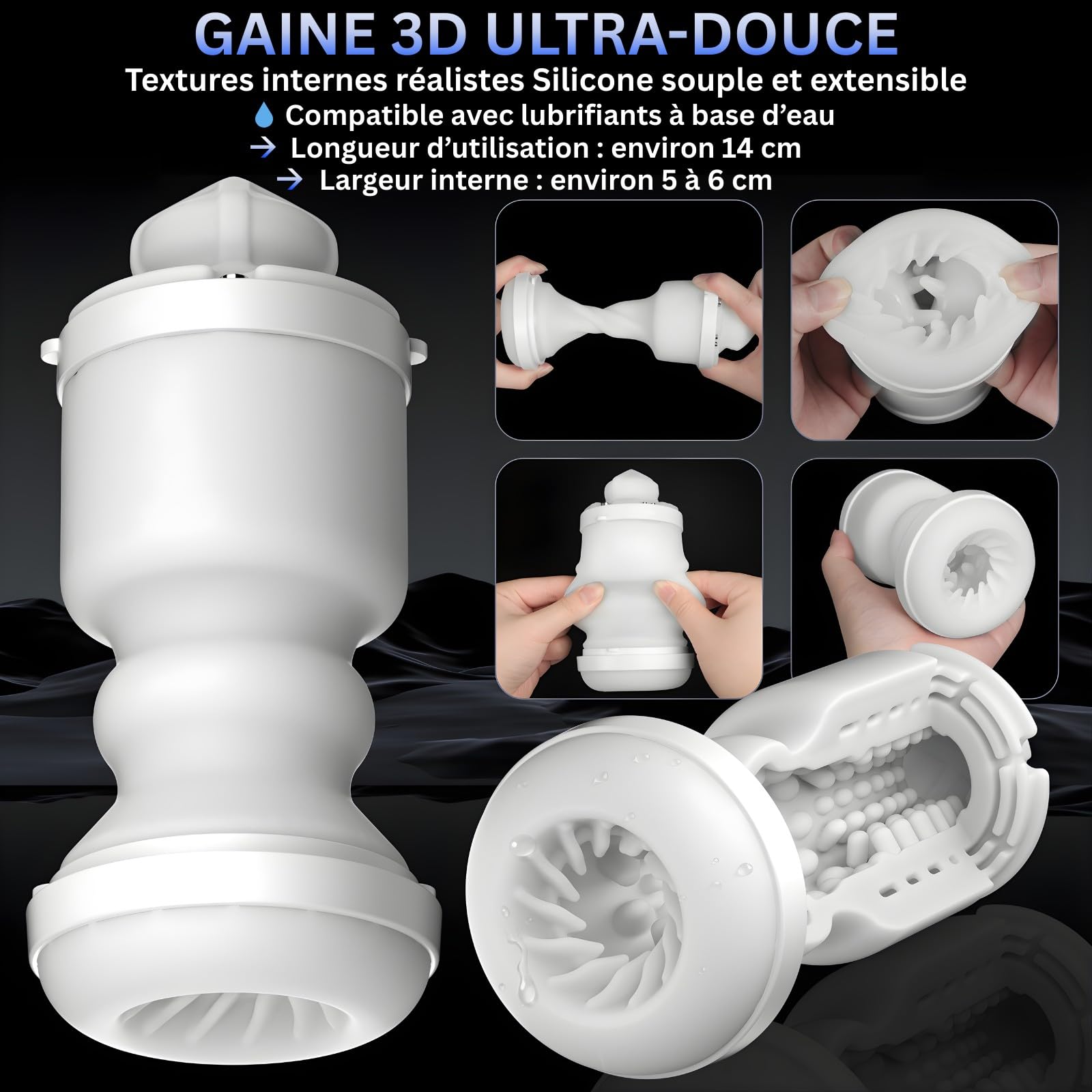 TITAN Masturbateurs Hommes Automatique – Masturbateur Électrique Télescopique à Succion et Rotation Silicone Doux Rechargeable chauffage écran LED, multi mode