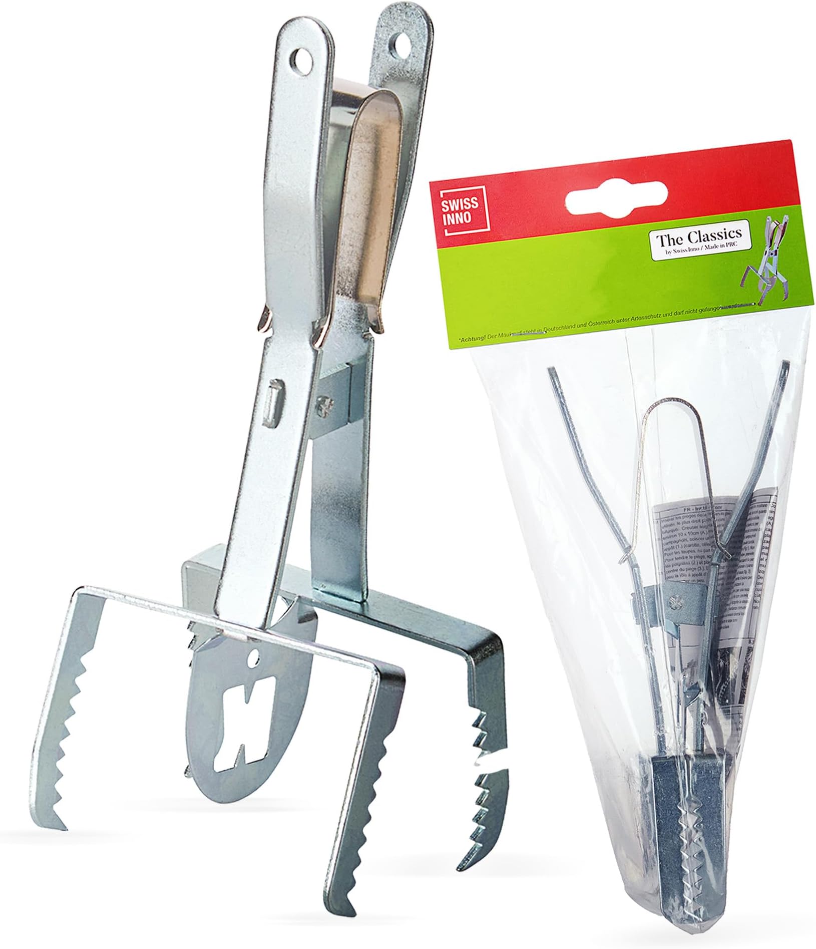 SWISSINNO Mole & Vole Claw Trap - Mole Scissor Remover - Rust-Free Garden Protection Humane Vole & Mole Catcher - Powerful Mole Deterrent - Effective Repellent
