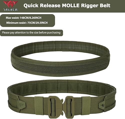 Miniatura 3 de YAKEDA Molle - Cinturón táctico de combate para cinturón de combate de liberación rápida, cinturón de airsoft, cinturones resistentes, 8 piezas