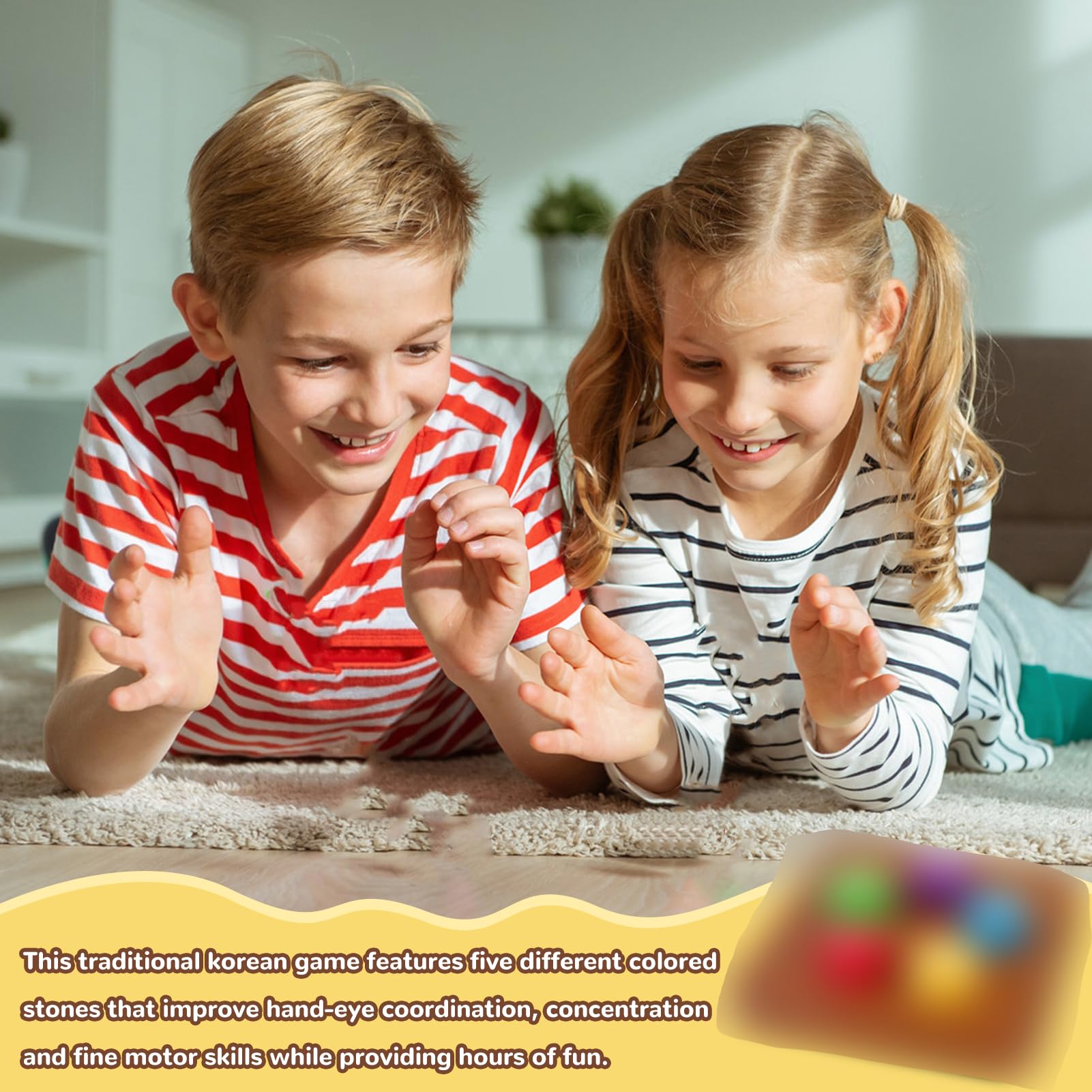 Gxlaihly Gonggi - Set tradizionale di ciottoli di pietra, calamaro per bambini e adulti (5 pezzi