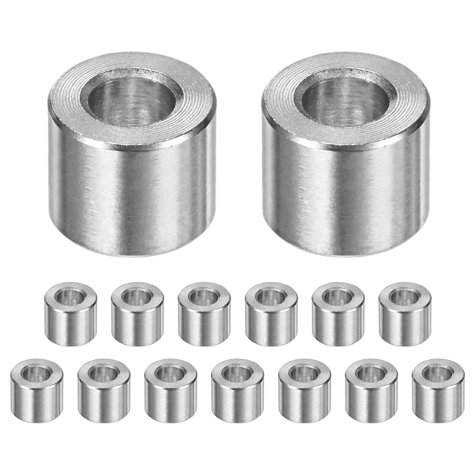 M METERXITY 15PCS M6 304 Stainless Steel Spacers 6mm ID x 12mm OD x 9mm l Metal Screw Standoff Bushing Plain Finish Round Spacer 304 Stainless Steel for Screws Bolts Silver