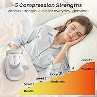 Vista 2 de Masajeador de manos con calor y compresión, alivia la fatiga y el dolor de la mano, masajeador de muñecas y dedos para aliviar el estrés y el dolor