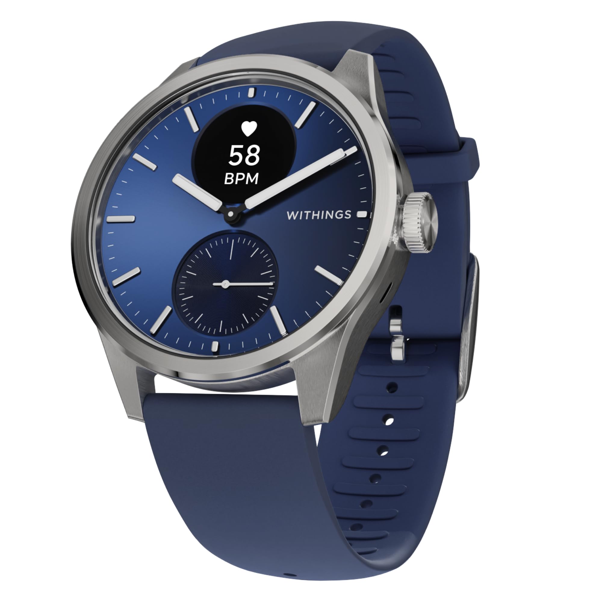 Withings ScanWatch 2 Zdrowie Smart Watch dla kobiet i mężczyzn, EKG, SpO2, temperatura, monitorowanie snu, zdrowie oddychania, wodoodporny, 30-dniowa bateria, Android i iOS