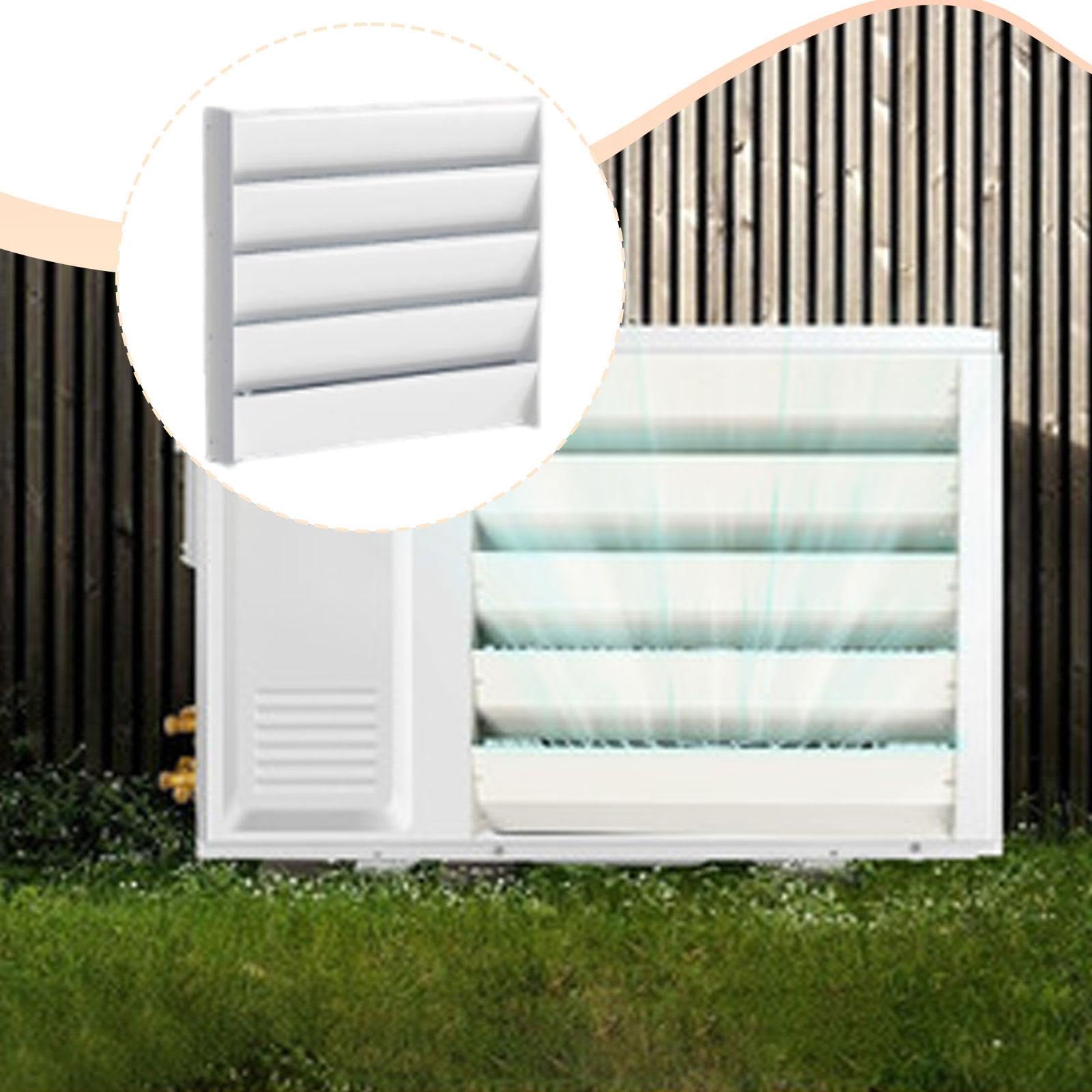 Deflector de Aire Acondicionado Exterior Universal con Cubierta de Bafle Metálica Galvanizada Louver Estanqueidad Y Compresor Protector para Instalaci, 50cmx50cm