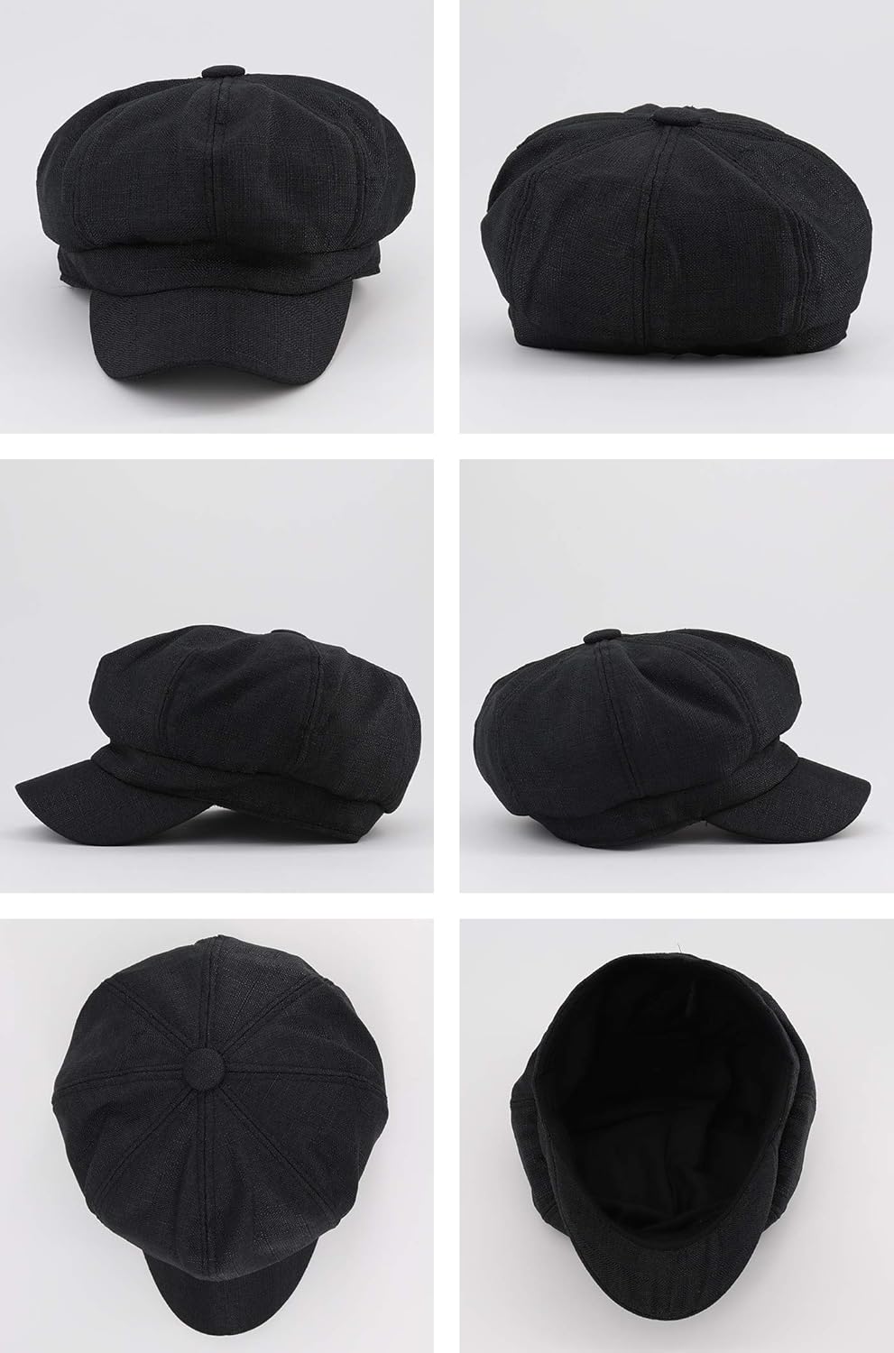 Gisdanchz Women's Faux Linen Newsboy Cap with Drawstring, Lightweight Ventage Casual Baker Boy Hat - Image 6