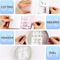 Vista 4 de Lya Vinyl Vinilo permanente blanco, paquete de 15 vinilos brillantes para Cricut, hojas de vinilo autoadhesivas de 12 x 12 pulgadas para calcomanías