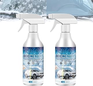 2PCS De-Icer for Car Windshield Auto Windshield Deicing Spray Ice Remover Melting Spray Multi-Purpose Melters Winter Car for Fast Removing Snow, Ice and Frost
