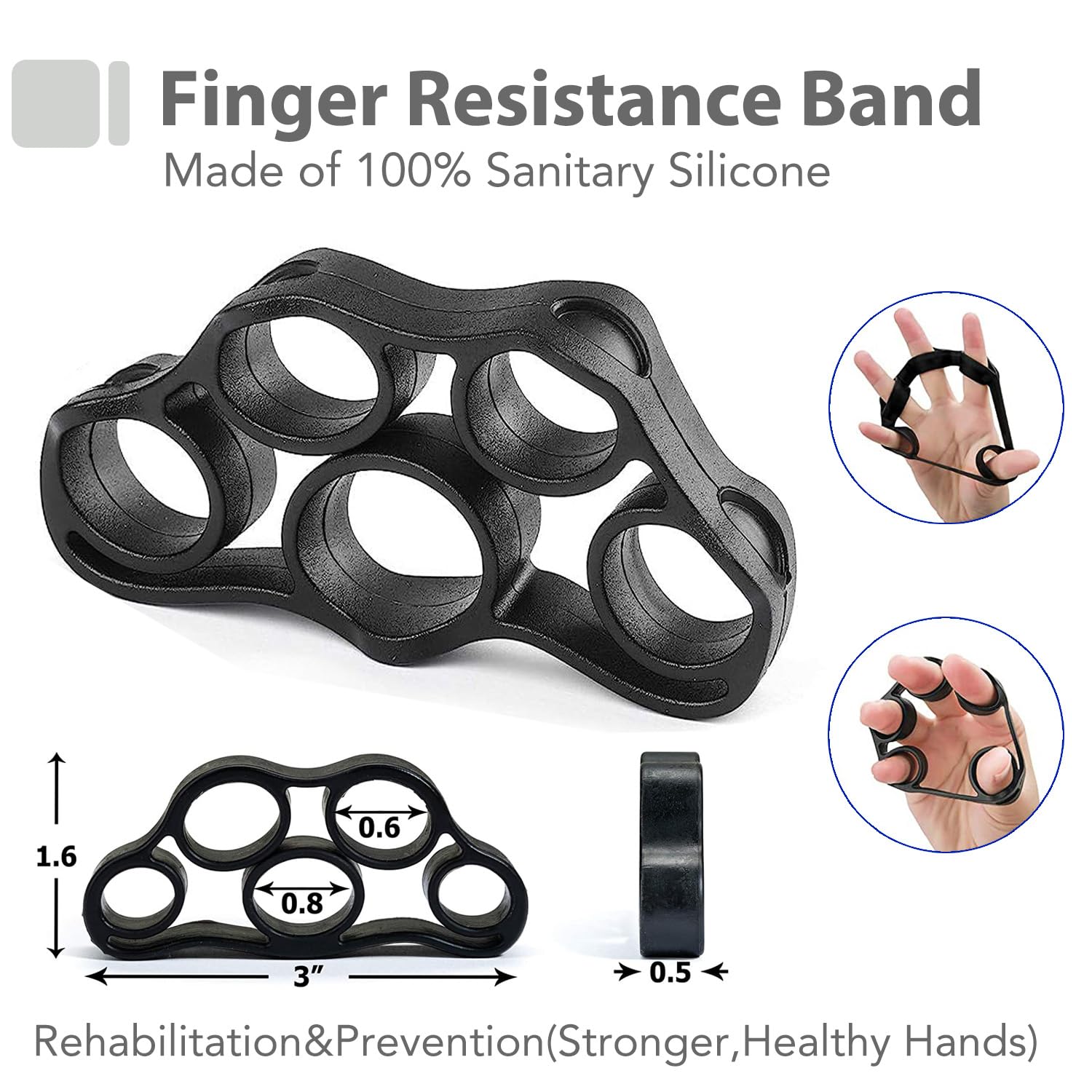 Hand Grip Allenamento Avambraccio Gripper - Pacco da 6, Pinza per Avambracci Attrezzi, Attrezzo per Esercitare Le Dita, Finger Stretcher, Gyroball & Palla Antistress per Atleti