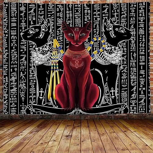 XSISTER - Tapiz de mitología egipcia, Dios, gato, animal, misterioso, personajes antiguos, bestia, faraón, mascota, patrón de Dios, decoración
