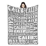Personalized Blankets for Kids with Names Customized Blankets with Name for Adult Custom Baby Girls Boys Blankets with Name Gift for Birthday for Kids Baby Items (Grey)
