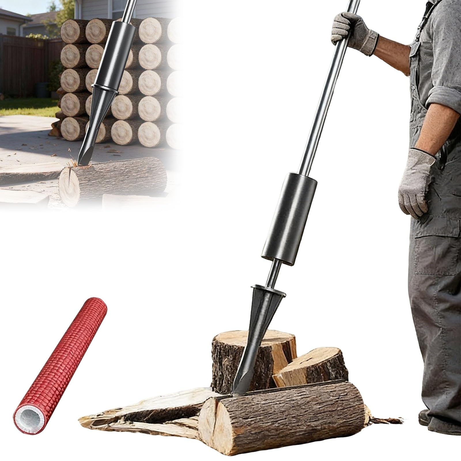 Spaccalegna Manuale per impieghi gravosi, attrezzo Portatile per spaccare Tronchi da 2,5 cm/3 cm, Design inerziale con contrappeso, per spaccare in Modo efficiente Legna da ardere e Cactus.