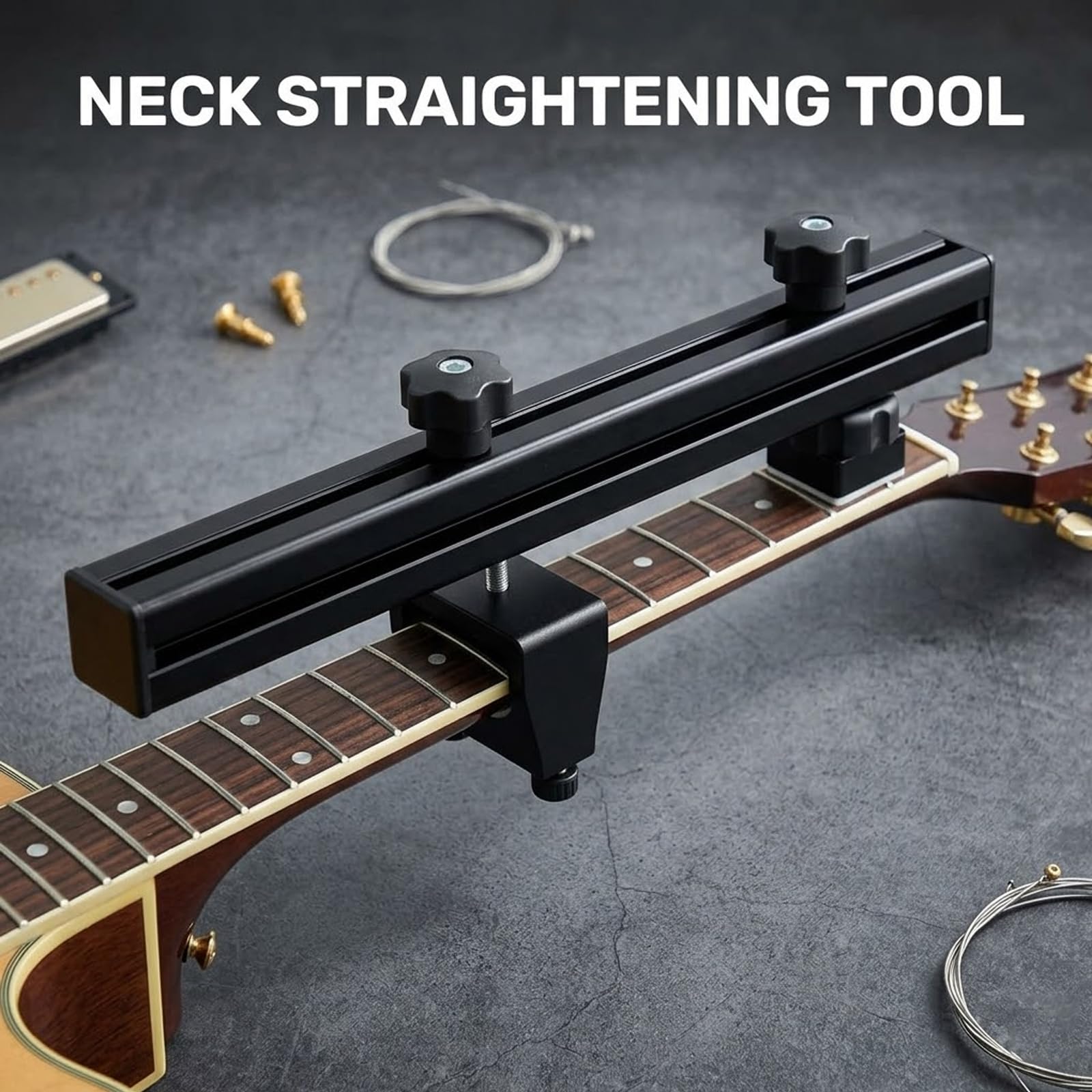 MObyat Corrector De Diapasón para Guitarra Eléctrica, Enderezador De Mástil Ajustable, Rango 12.5-48cm(4.9-18.9"), Aleación De Aluminio, Guitarras Acústicas Y Eléctricas
