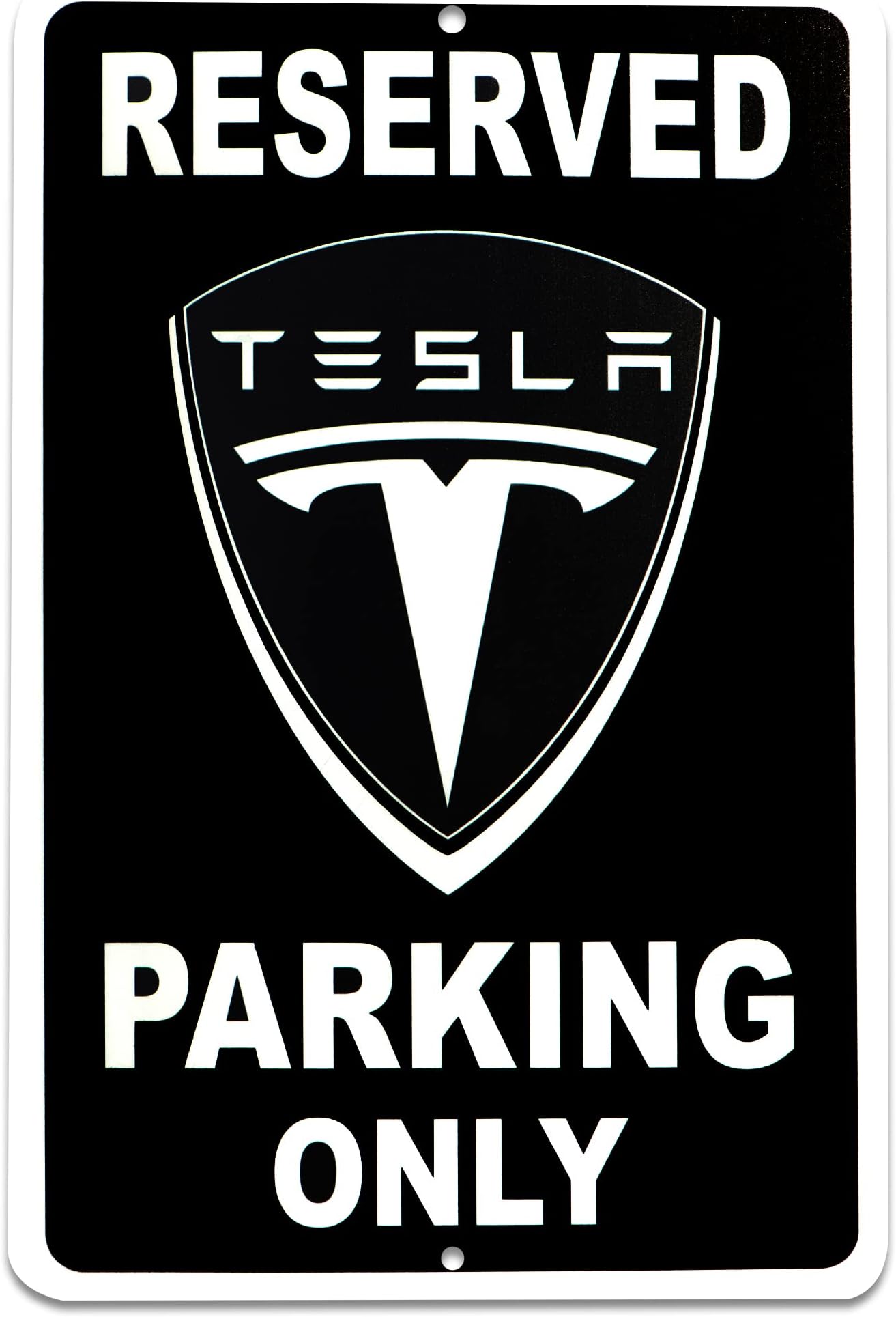 Tesla Parking Only Sign, 8x12 Aluminum Reserved Parking Garage Decor, Gift for Men, Women