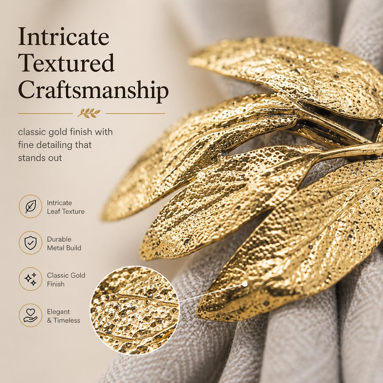 Kräuter-Serviettenringe – Vintage-Blatt-Serviettenring Set von 8 Stück für jeden Anlass – ideal für Thanksgiving, Weihnachten, Hochzeit, Herbst, Party, Feiern