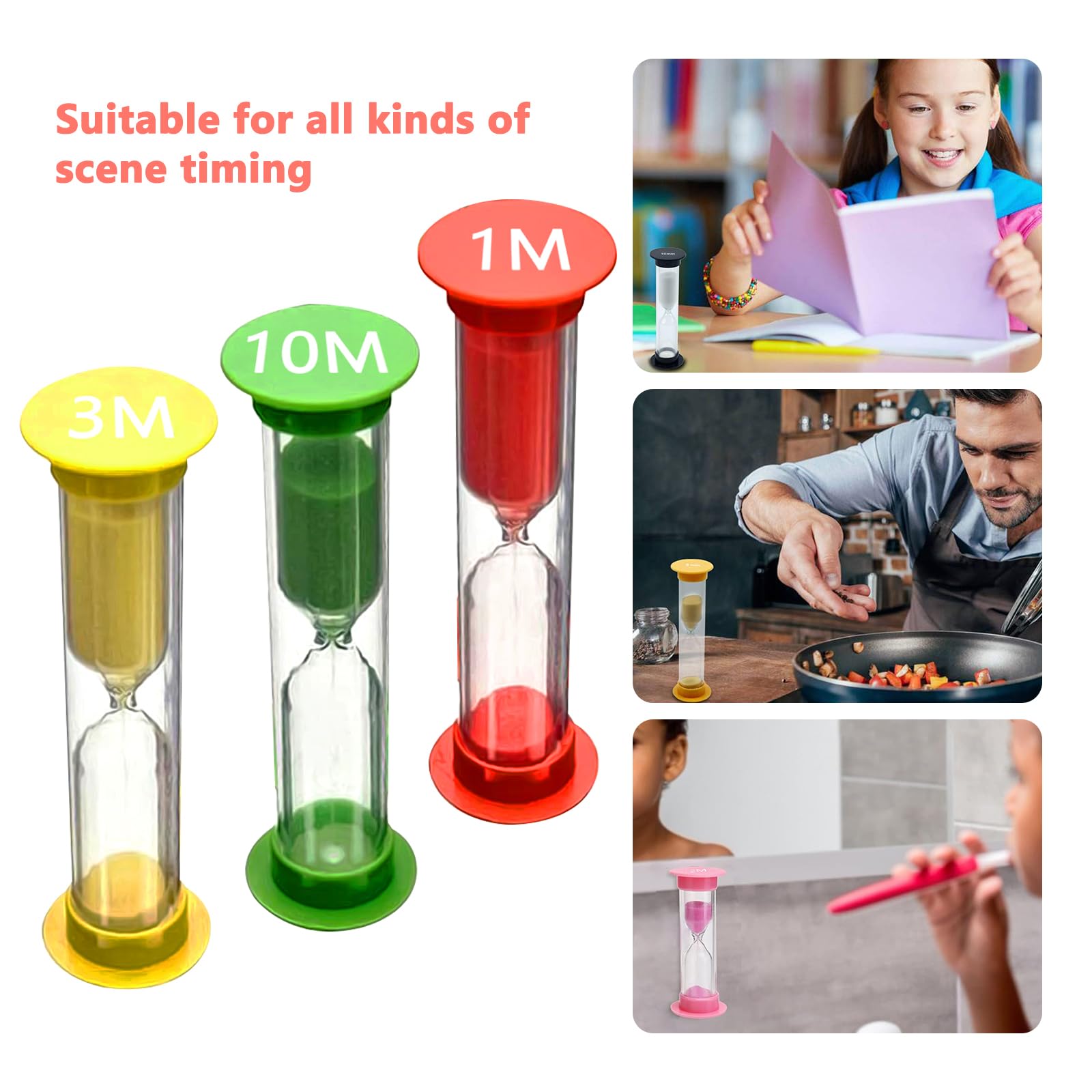 Lot De 12 Sabliers Colorés Pour Enfants,Sablier Brossage Dents Enfant