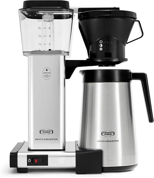 Technivorm Moccamaster 79112 KBT coffee brewer with polished silver finish and thermal carafe