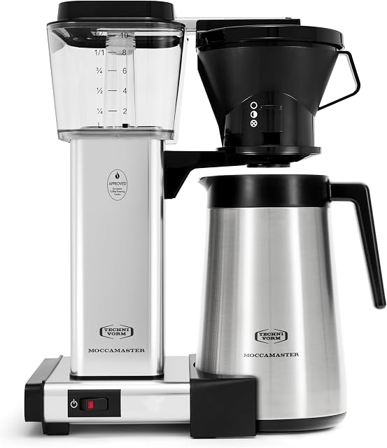 Moccamaster 79112 10-Cup Coffee Brewer with Thermal Carafe, Polished Silver