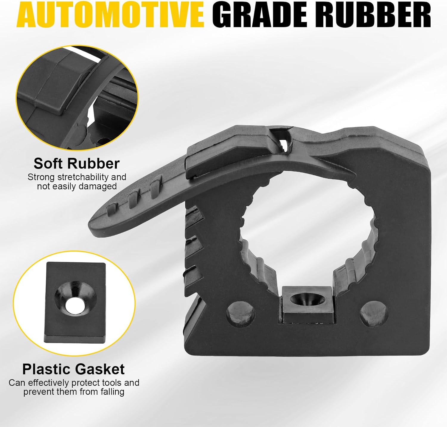 Quick Release Rubber Clamp Mount Shovel Axe Holder Mount Compatible With Truck Boats Trains Vans Or Wall Fits for 1-1/7'' to 1-3/7'' Diameter Tool Or Round Tube 13PCS