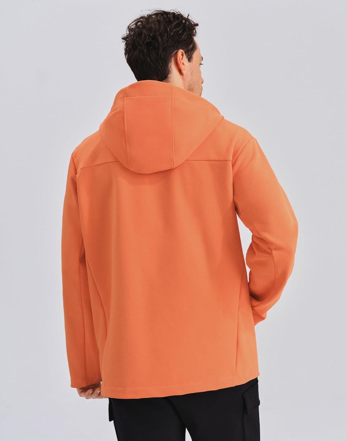 K-Swiss Mens Lightweight Softshell Jacket - Oversized Hooded Zip Up Coat with Front Zipper Pocket for Casual Outdoor Winter