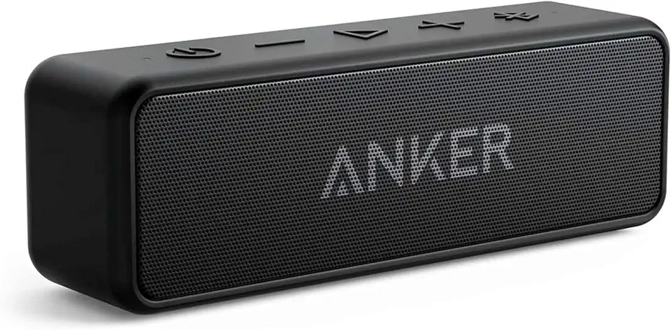 Anker soundcore 2 Caixa de Som Bluetooth Portátil com 12W de Som Estéreo, Bluetooth 5, BassUp, à Prova d'Água IPX7, 24 Horas de Reprodução, Emparelhamento Estéreo Sem Fio, Ideal para Casa e Viagens
