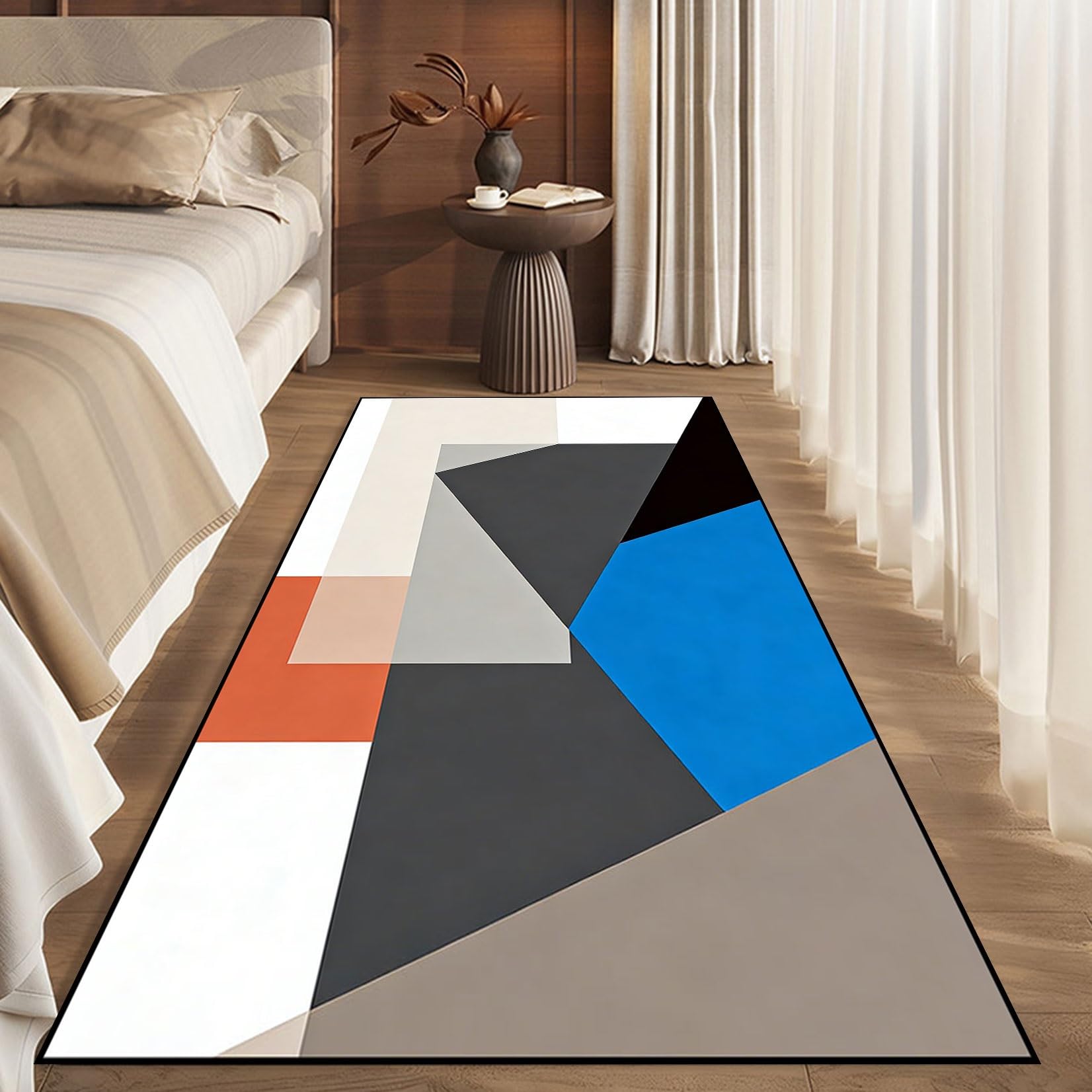 Alfombra de pasillo moderna para el dormitorio o la cocina con textura suave abstracta