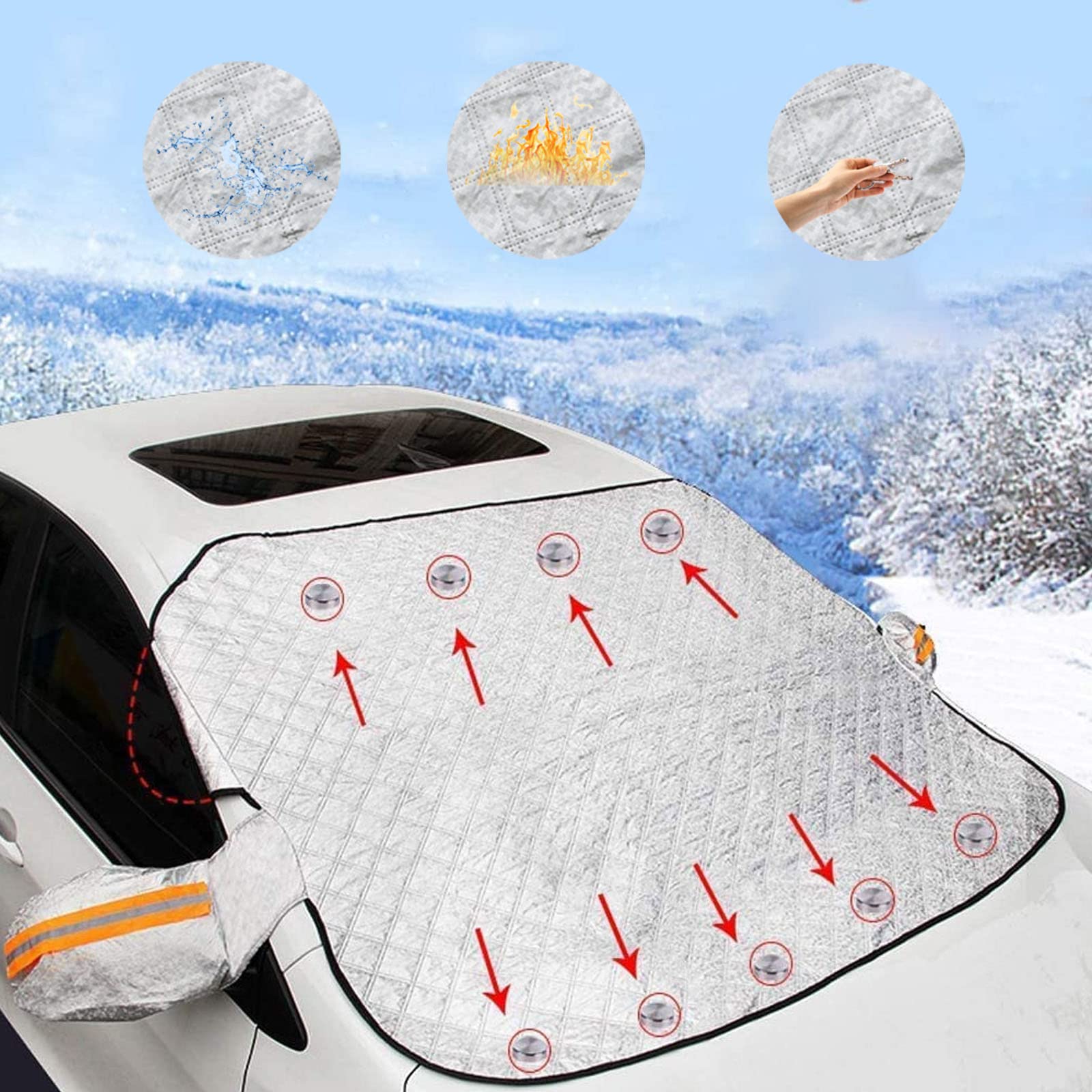 Sun Shade Car Windscreen 142×80cm - Sun Protection Heat Protection - View #2