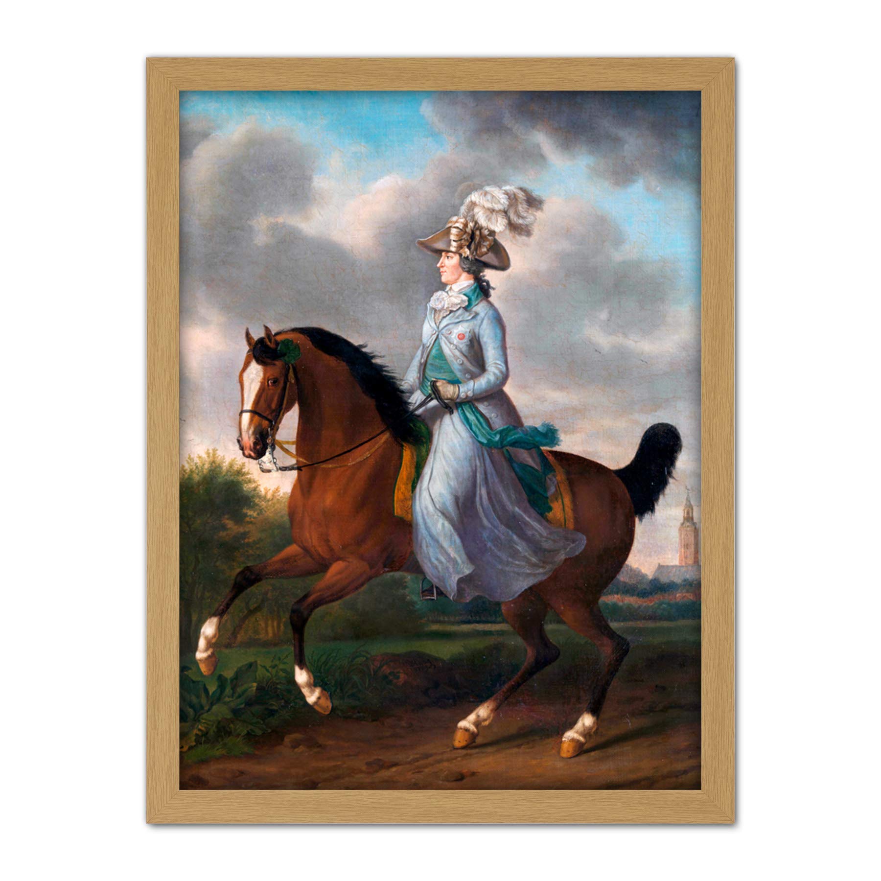 Artery8 Haag Wilhelmina Horse Equestrian Portrait Painting Artwork Framed Wall Art Print 18X24 Inch