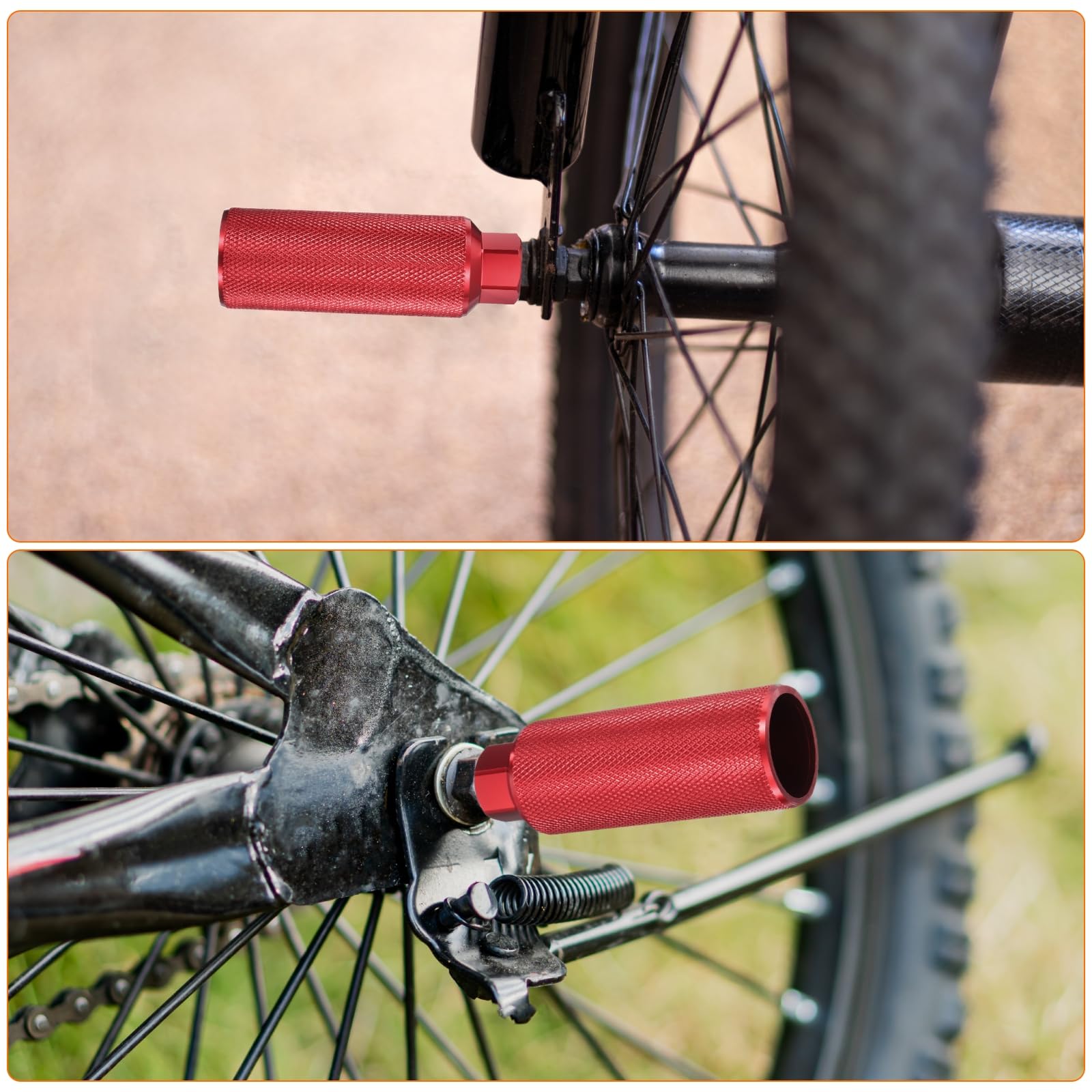 QUARKZMAN Paar Fahrrad BMX Pegs Aluminiumlegierung mm Öffnung Hintere Stunt Pegs Anti-Rutsch Hintere Sitzstände für Mountainbike Rennrad BMX Schwarz
