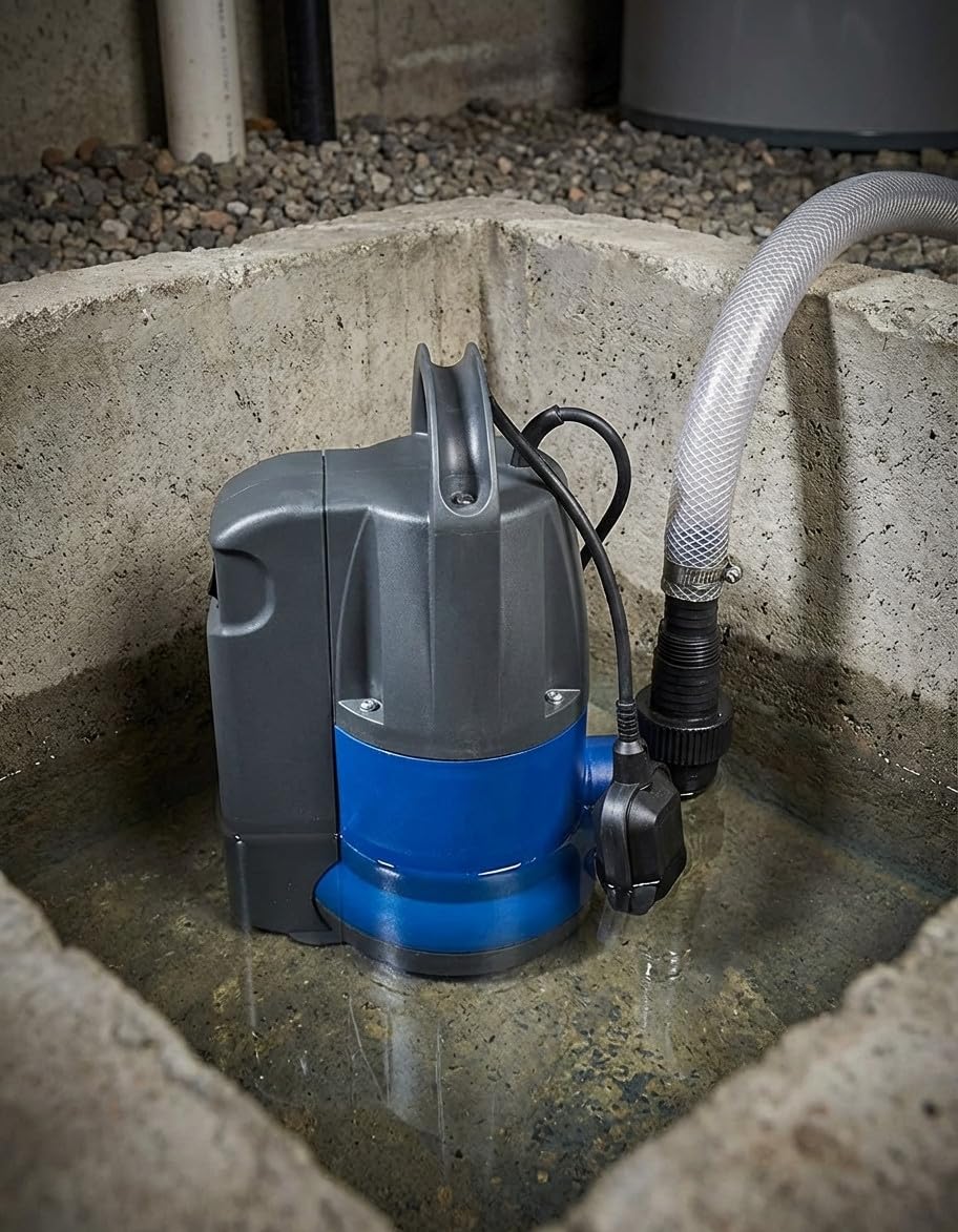 Suinga Bomba Achique Sumergible Aguas Limpias XKS-557P | 550W 10000 L/H | Interruptor De Nivel Vertical | Uso Continuo Aguas Limpias o Ligeramente Cargadas | Elevacion 8 Metros