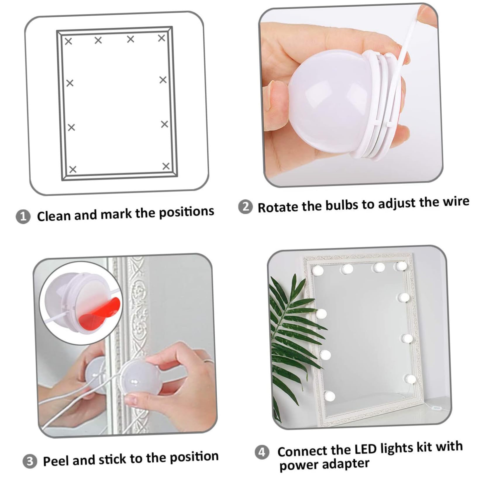 SOIMISS Kit de Lumières LED avec 10 Ampoules pour Miroir de Coiffeuse