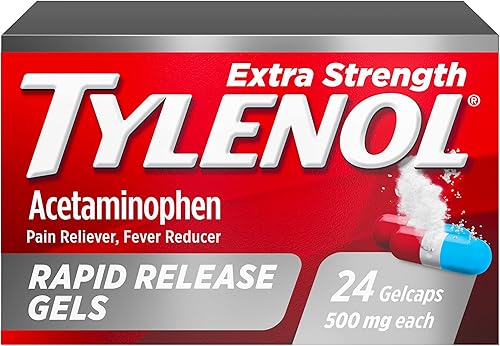 Tylenol Geles de liberación rápida de acetaminofeno extra fuertes para aliviar el dolor y la fiebre 24 unidades
