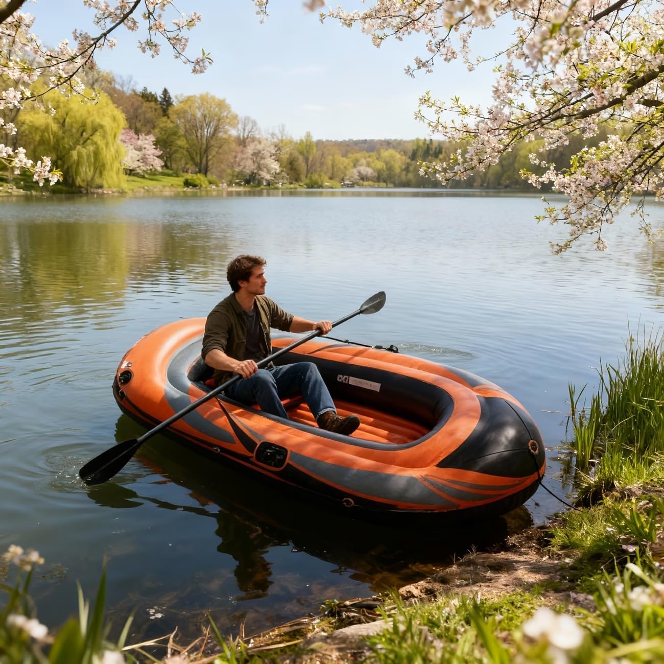 Kayak hinchable de 230 cm para adultos – Incluye remo, estructura estable, ideal para actividades de ocio en el agua, mar o río, fácil de transportar y guardar