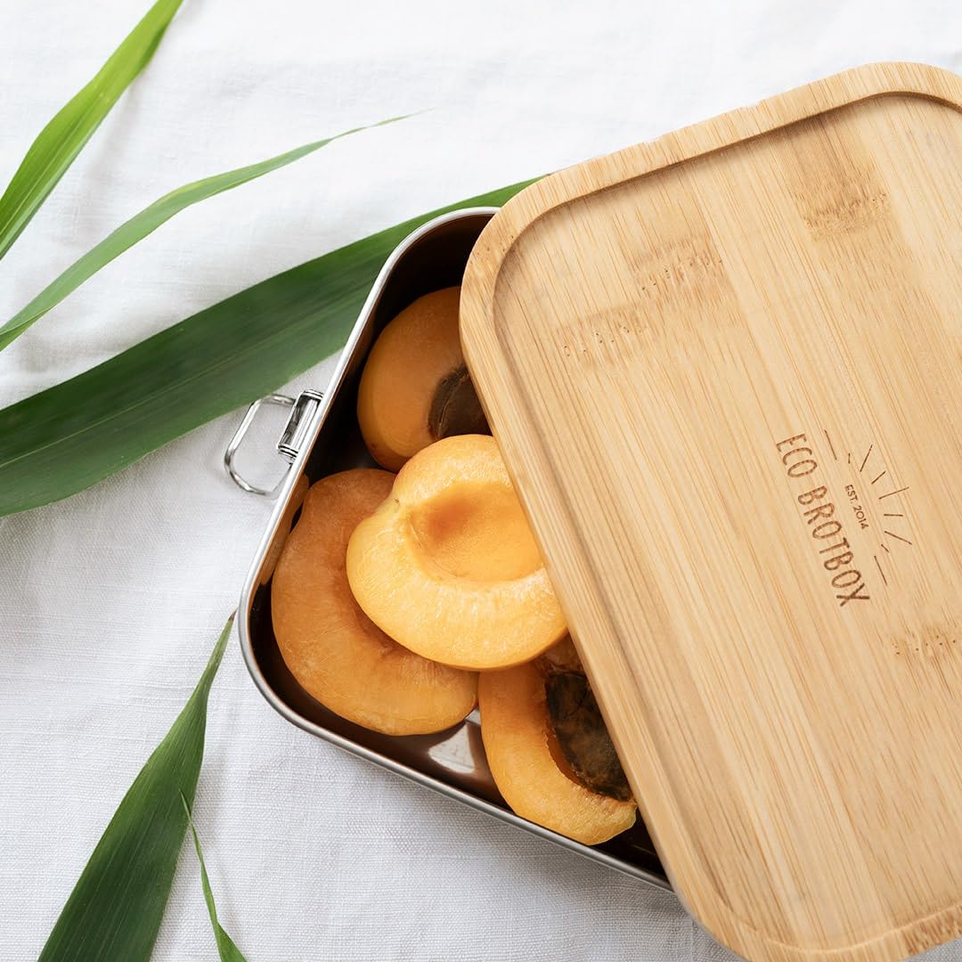 Bento Classic - Boîte à déjeuner rectangulaire avec compartiments, 1100 ml, en acier inoxydable, sans BPA et anti-fuite - Partie inférieure lavable au lave-vaisselle
