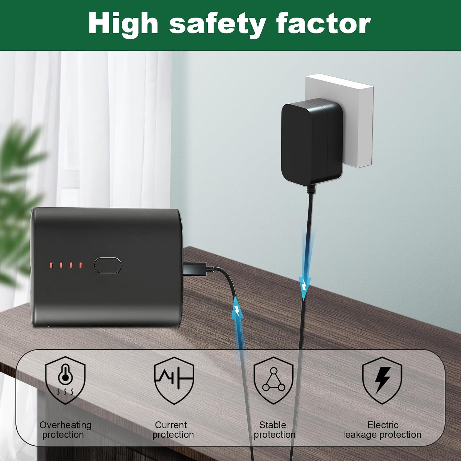 5V Heated Vest Battery Charger for ORORO Heating Jackets, Hoodies, Hand Muff, Seat, Socks, Scarf, Gloves Rechargeable Electric Clothes Replacement Power Adapter Cord