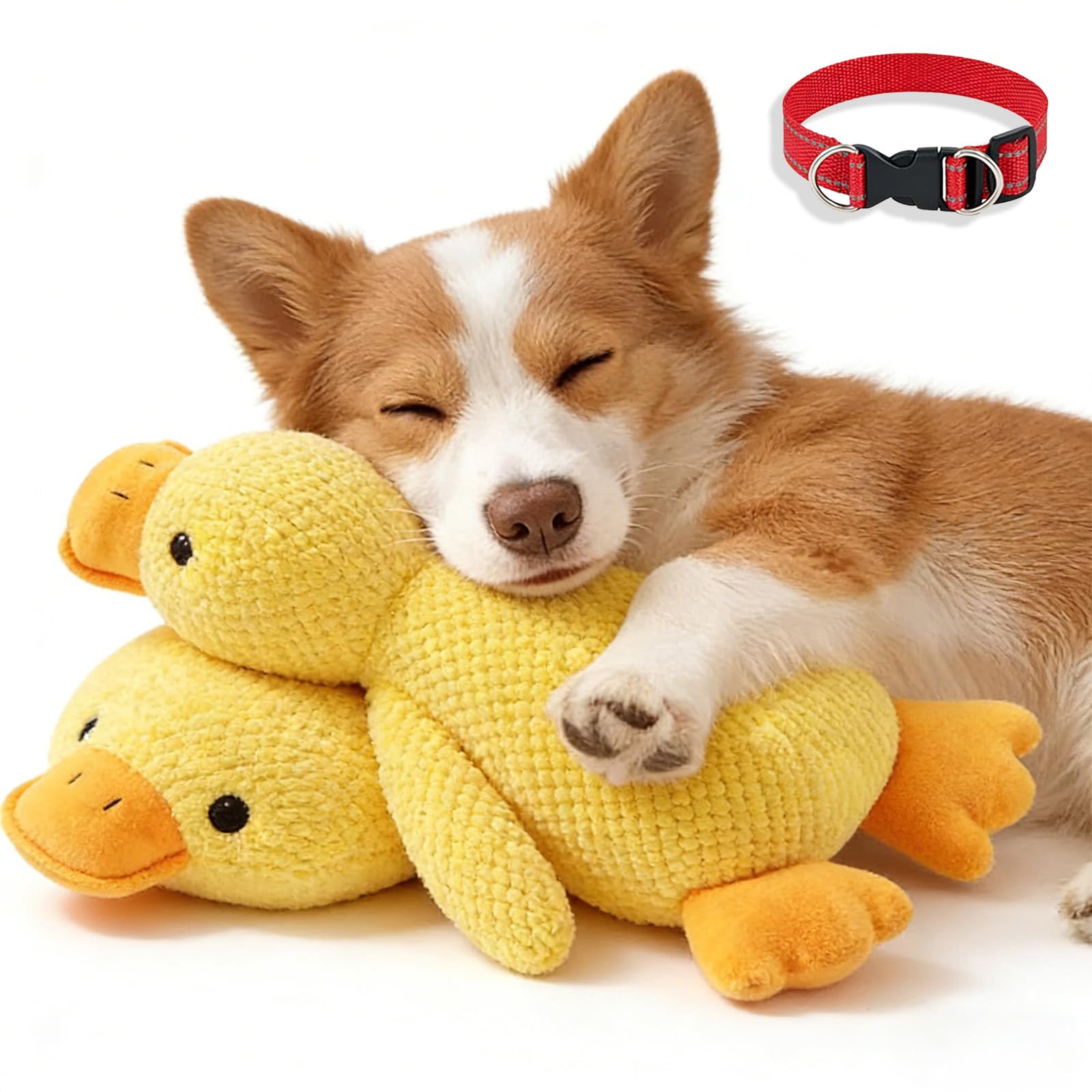 rialgirw Paw Love Calming Duck, 2026 Upgraded Plush Ducks Toy for Dogs, Stuffed Calmings Pillow with Quack Sound, Quacking Ducks Toys, Calming Duck Toy for Dogs (Yellow, S(25cm/10“))