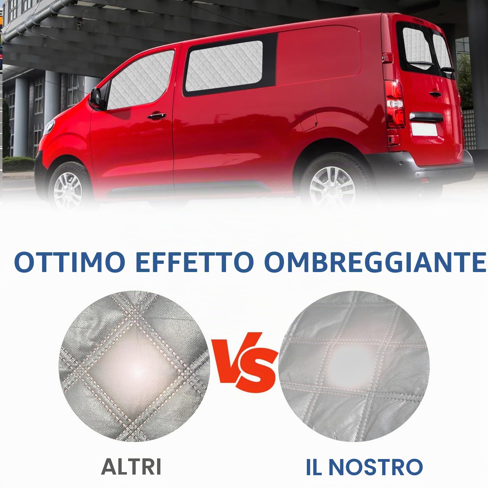 7 Pezzi Tappetino Termico sostituzione per Citroen Jumpy 2016-2024, sostituzione per Opel Vivaro 2019-2024, Protezione Solare per Parabrezza, Visiere Parasole Pieghevoli | Technology, tappetino termico per parabrezza, pellicola di alluminio, pieghevole, r