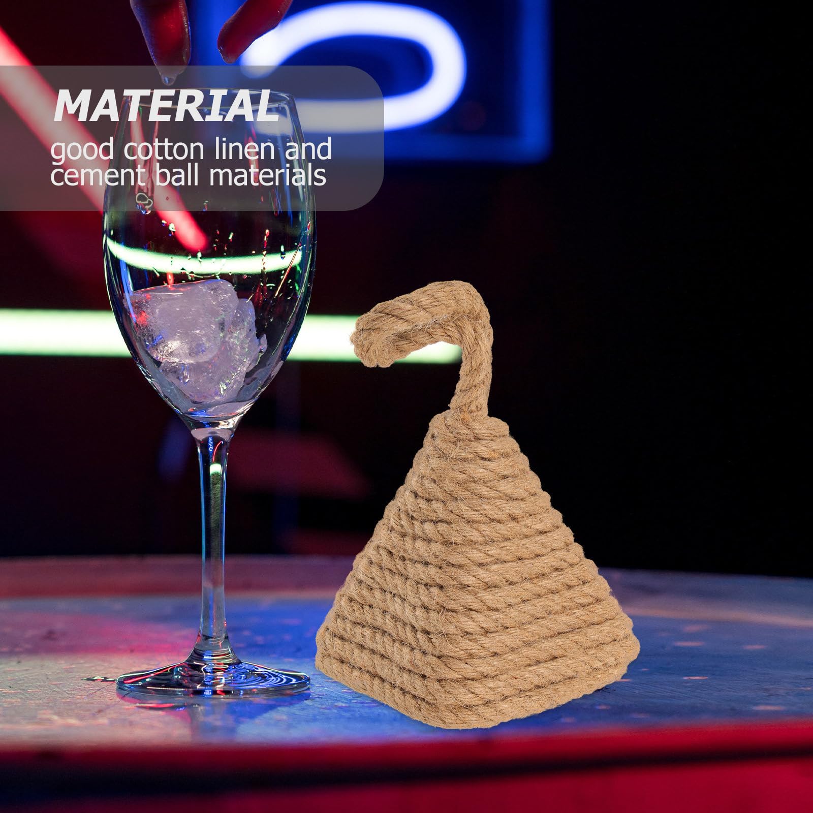 Fermaporta a Sfera, Fermaporta in Corda Intrecciata, Cotone e Lino, Palla in Cemento, Antiurto, Decorativo, per Casa e Camere da Letto