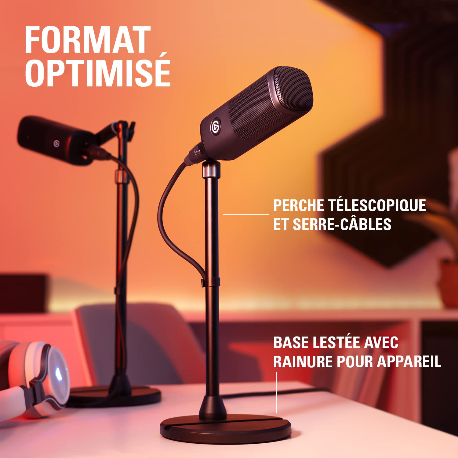 Elgato Mini Mount – Support de bureau polyvalent extensible à 64 cm, entièrement réglable, support de téléphone à sabot, emplacement pour appareil et filetage 1/4" pour caméra, éclairage, micro, etc.