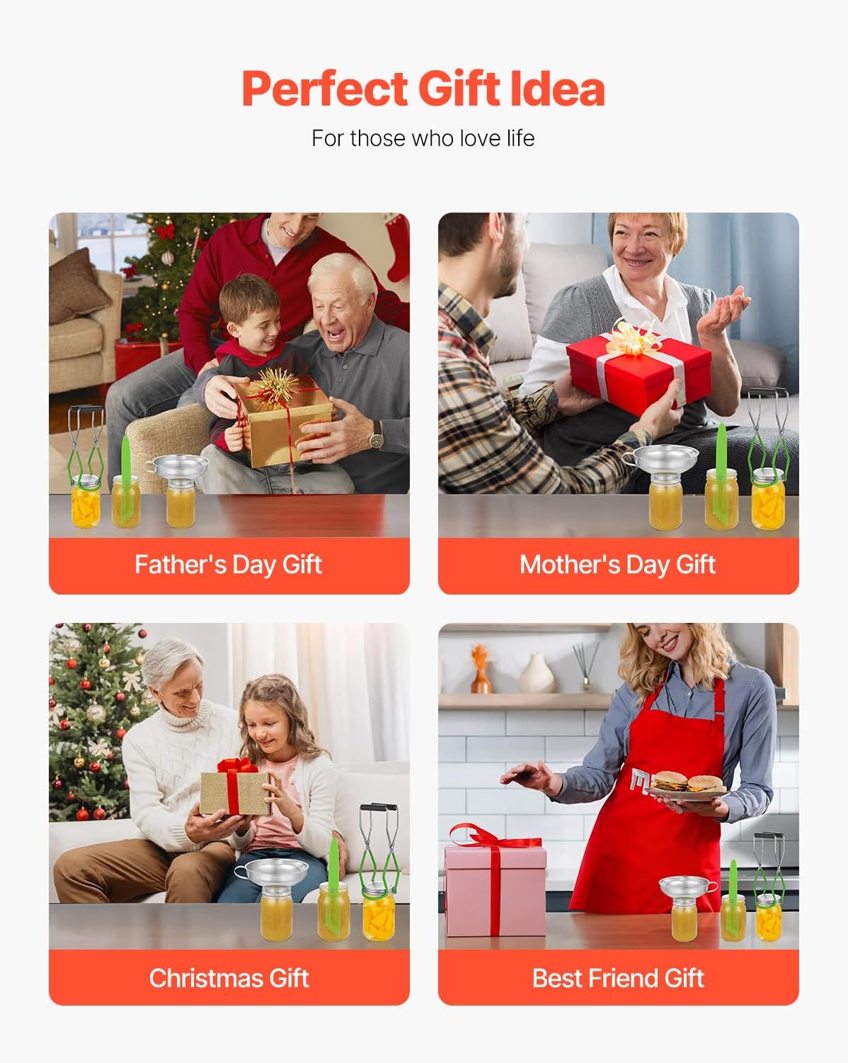 Happybuy Canning Supplies Starter Set - 9 - Piece Stainless Steel Water Bath Canning Kit Ideal for Newbies! Includes Rack, Ladle, Measuring Spoon, Funnel, Tongs, Jar Lifter & Jar Wrench