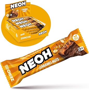 NEOH Zero Added Sugar Caramel Nut Bar | Vegan & Low Carb | 137 kcal & 1g Sugar | 6g Protein | The Healthy Alternative to Traditional Sweets | 12 x 28g