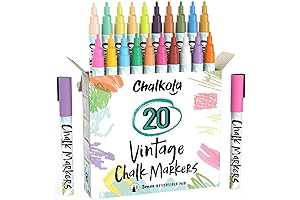 Fine Nib Liquid Chalk Markers for Chalkboards (20 Vintage Hues)