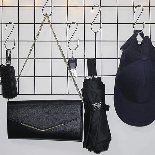Miniatura 5 de DINGEE Ganchos en S resistentes, ganchos en S de metal de acero inoxidable para colgar macetas y pantalones, puede con soporte de hasta 35 libras,