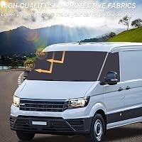 BAKENLON Szélvédő Takaró VW Crafter 2006-2017 - Vízálló Hővédő Szélvédőponyva, Jég, Hó és Por Ellen, 600D Anyagból, Fekete 3
